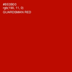 #BE0B00 - Guardsman Red Color Image
